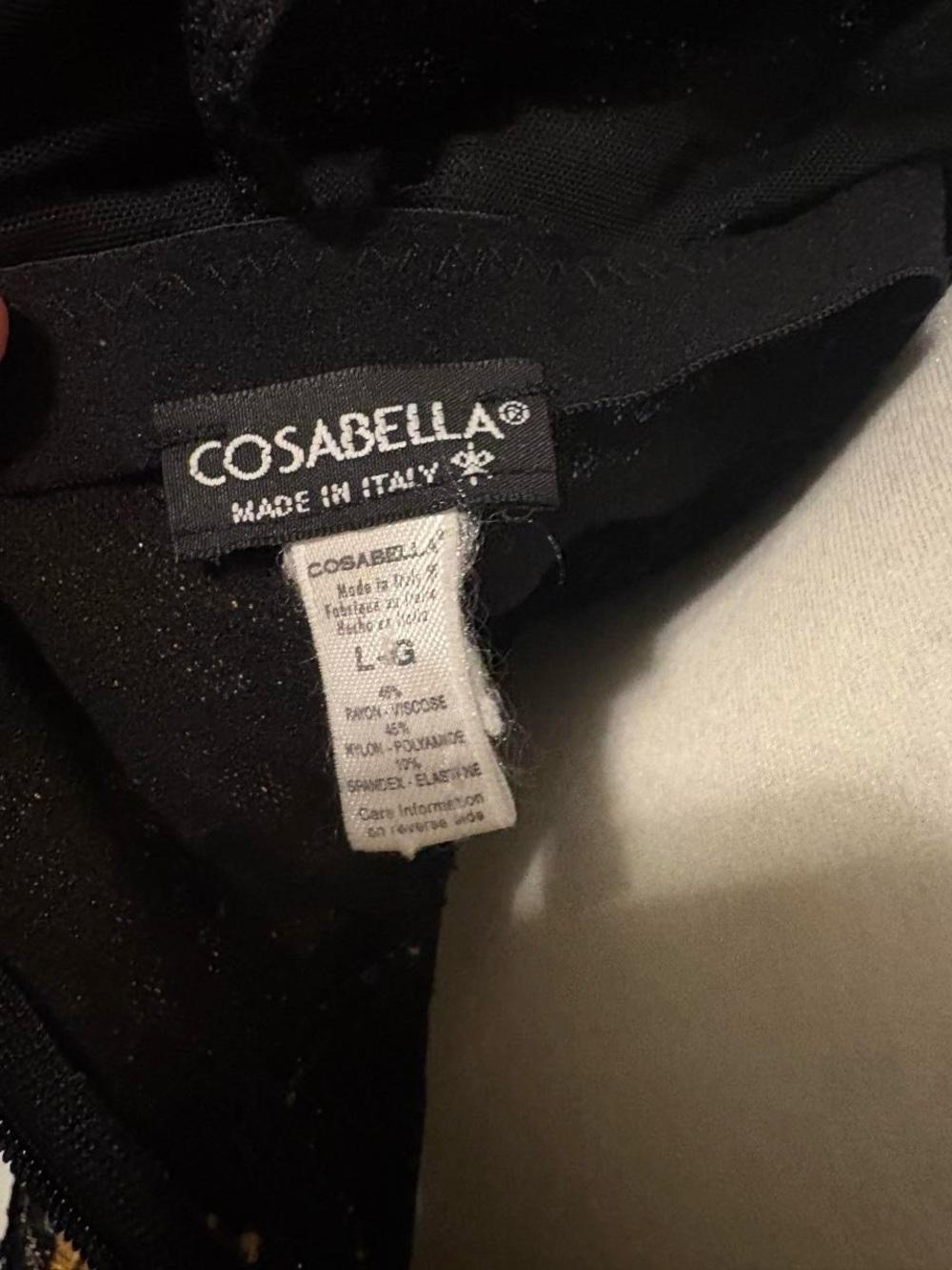 Cosabella Black Cami with Gold Floral Lace - Picture 6 of 6